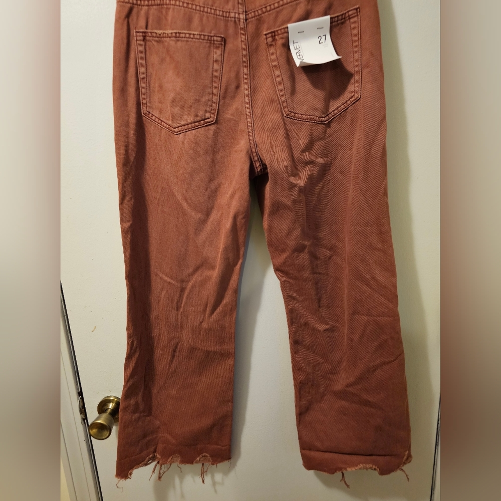 Vervet Leslie 90's Vintage Flare Distressed High Rise Jeans Pink Womens 27 NWT - Picture 7 of 14